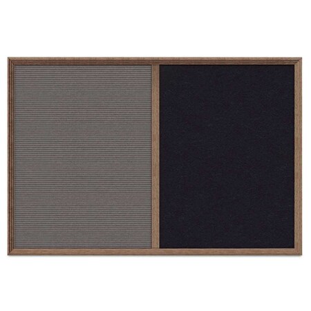 United Visual Products Enclosed Corkboard, 1 Door, 48"x36", 4" Fra UV3423-BLACK-DBURGU